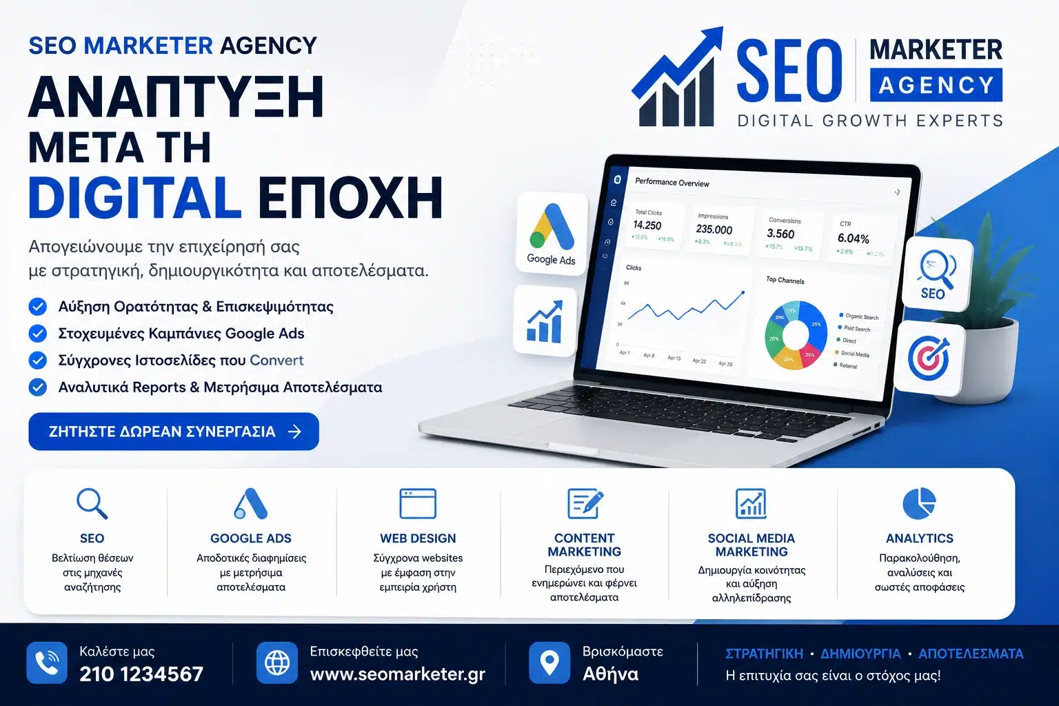 Διαφήμιση στο Google Ads για Εταιρεία Αποφράξεων