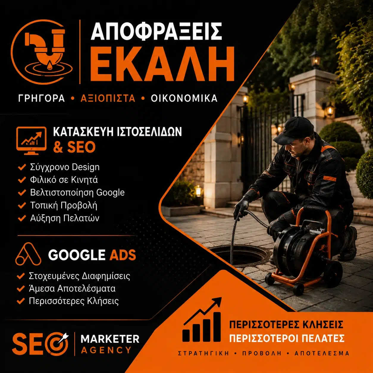 Αποφράξεις Εκάλη Κατασκευή Ιστοσελίδων & SEO - Google Ads