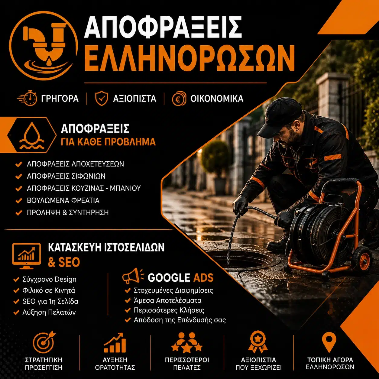 Αποφράξεις Ελληνόρωσων Κατασκευή Ιστοσελίδων & SEO - Google Ads